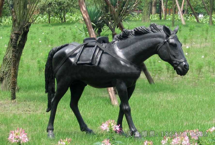 黑马别墅景观动物铜雕