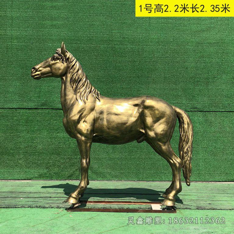 古铜金色马城市铜雕