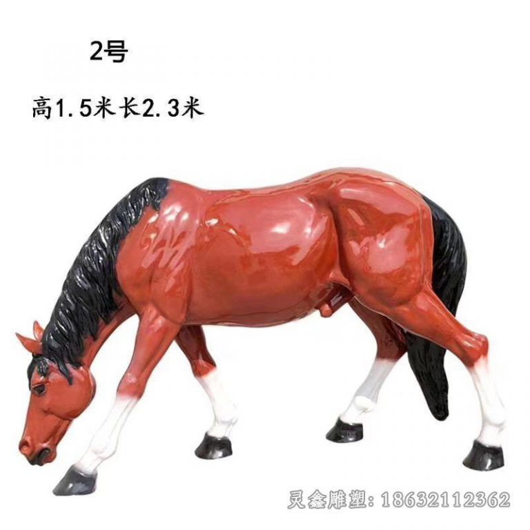 红铜色马小区景观铜雕