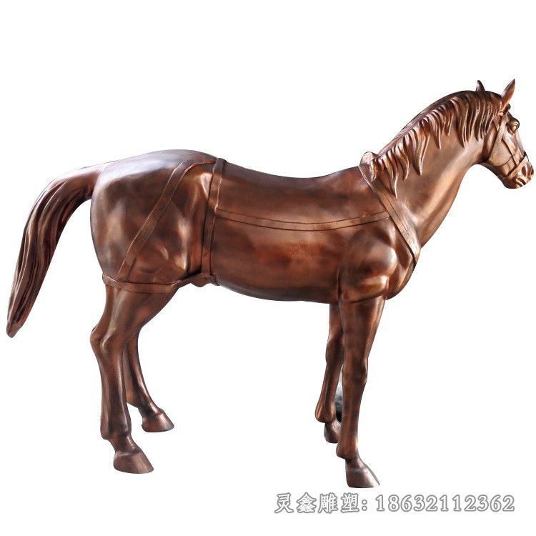 红铜色马别墅景观铜雕