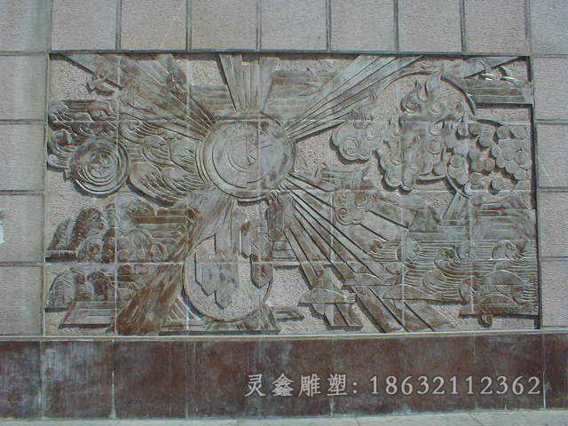 砂岩浮雕城市景观铜雕