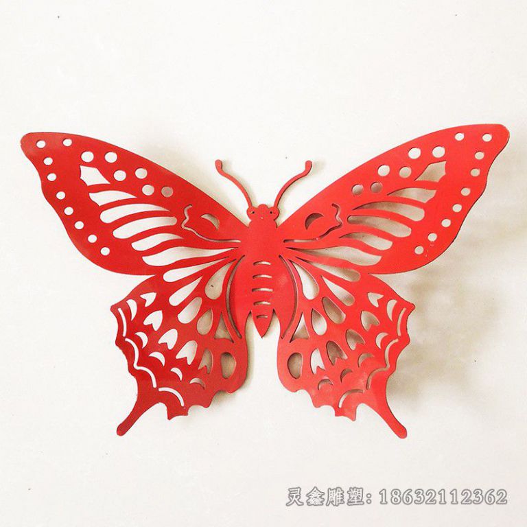 不锈钢红色蝴蝶户外雕塑