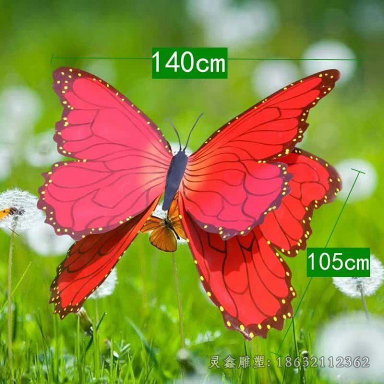 不锈钢红色蝴蝶公园雕塑