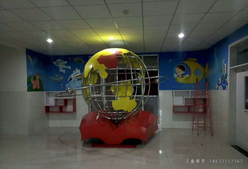 镂空地球仪广场不锈钢雕塑