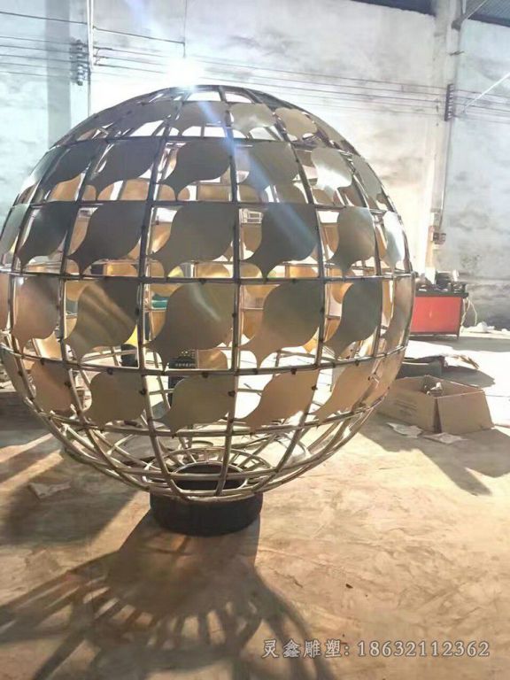 镂空地球仪景区不锈钢雕塑