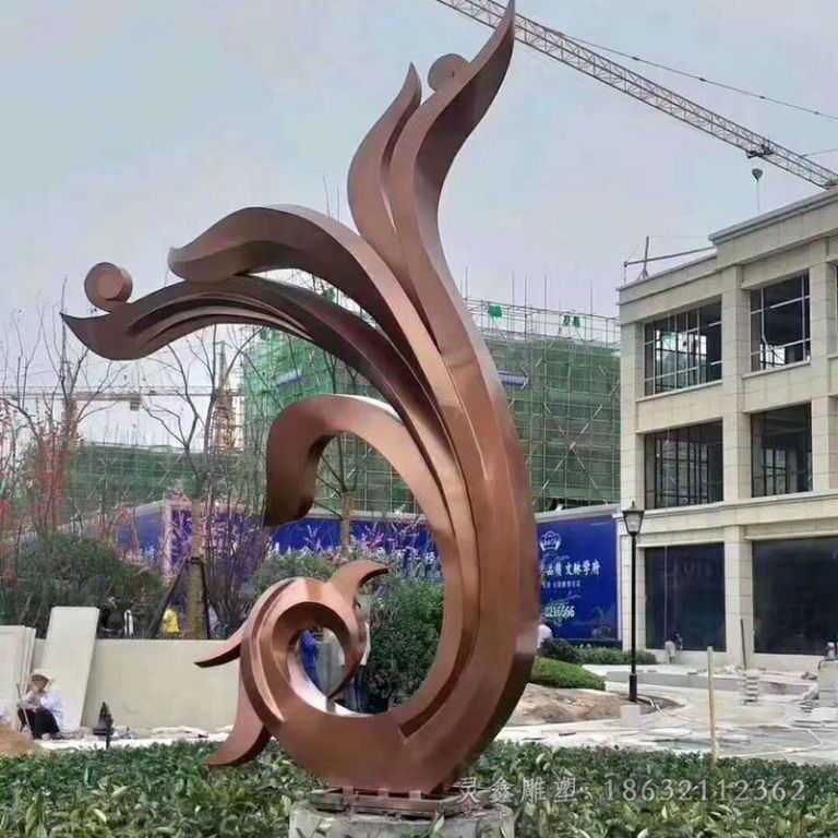 抽象凤凰广场不锈钢雕塑