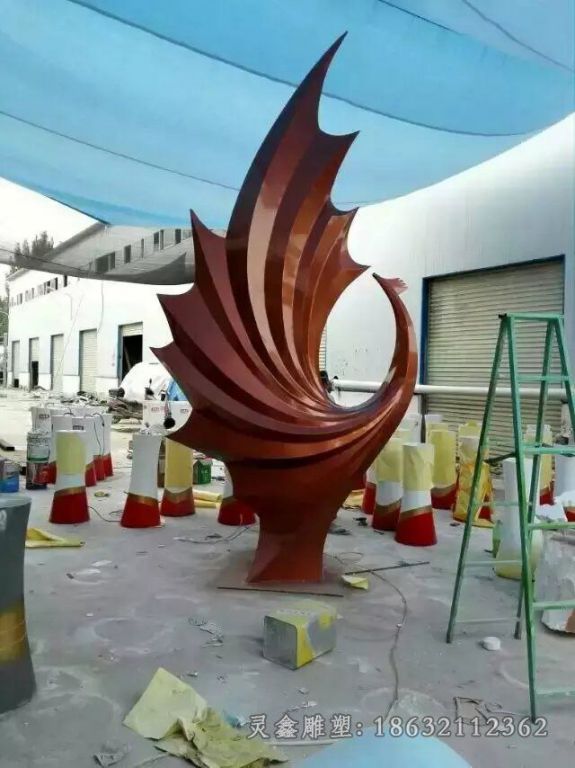 抽象凤凰城市不锈钢雕塑