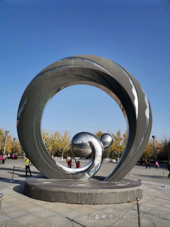 抽象海浪城市不锈钢雕塑