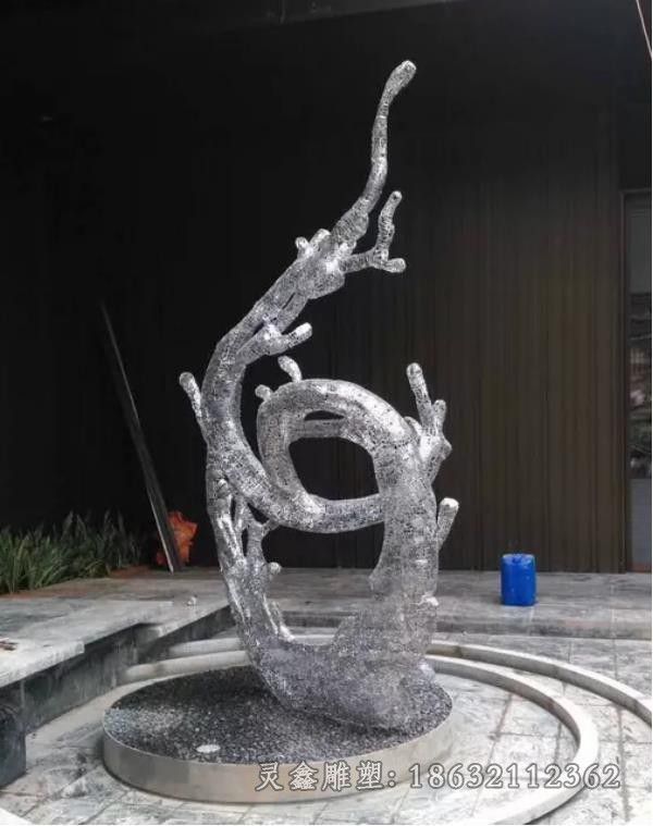 抽象海浪户外不锈钢雕塑