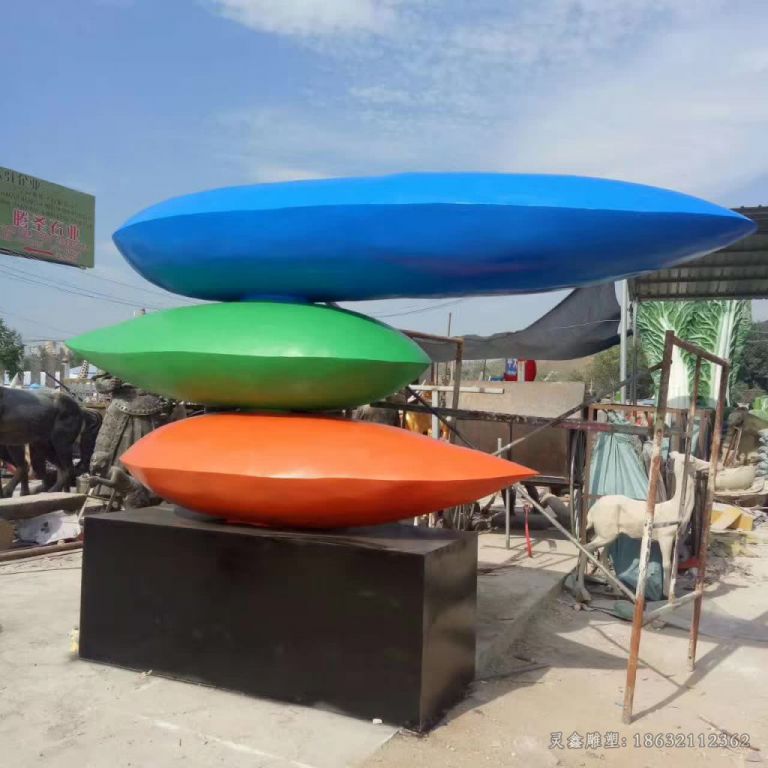 不锈钢彩绘水滴园林雕塑