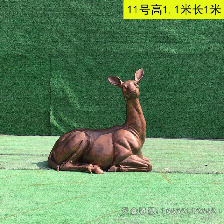 卧姿小鹿街边动物铜雕