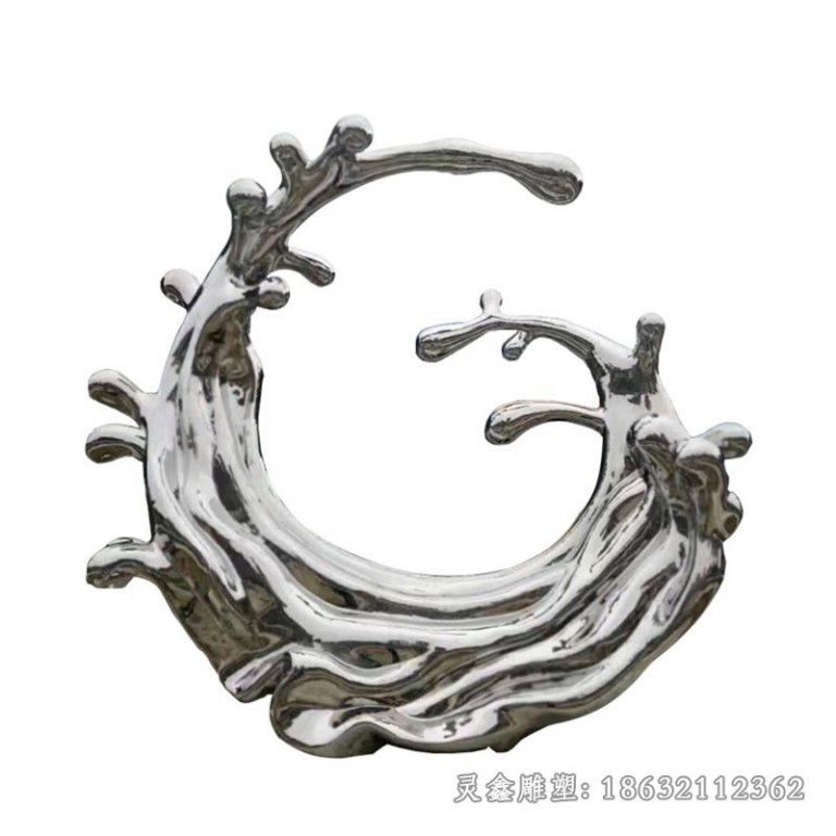 镜面海浪广场不锈钢雕塑