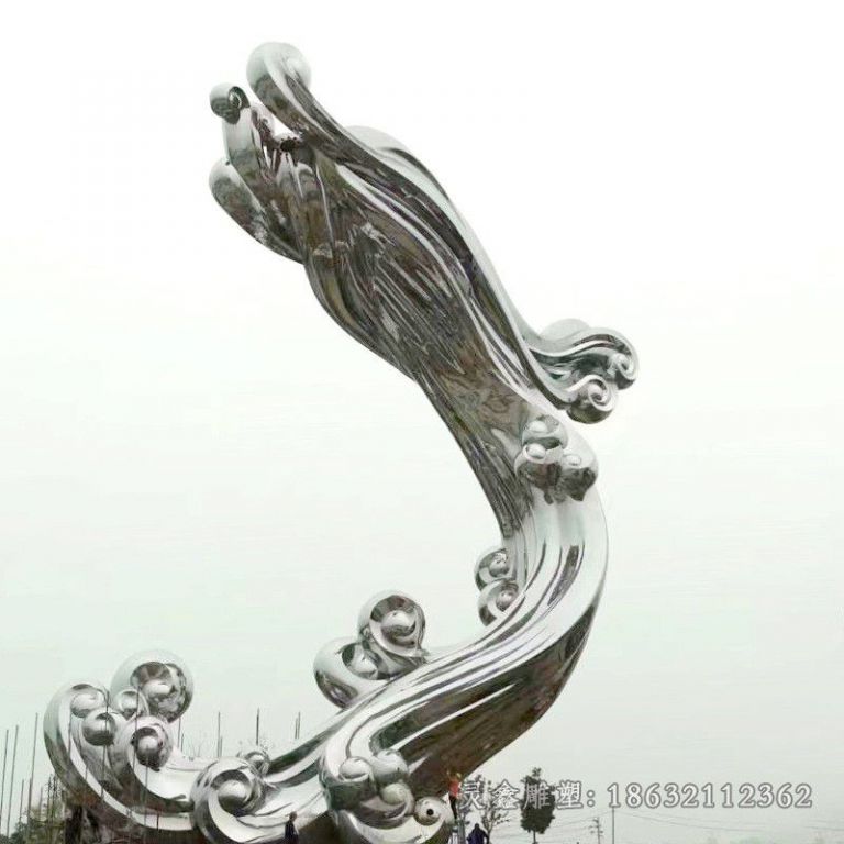 镜面海浪户外不锈钢雕塑