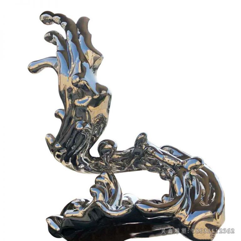 镜面海浪小区不锈钢雕塑