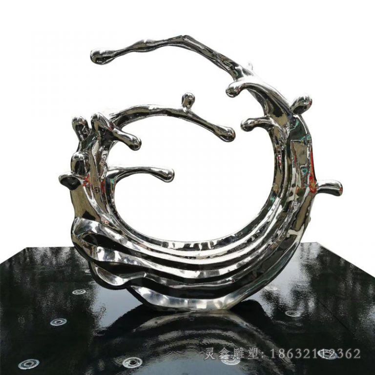 镜面海浪街边不锈钢雕塑