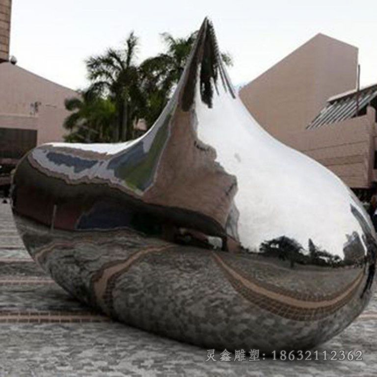不锈钢抽象水滴广场雕塑
