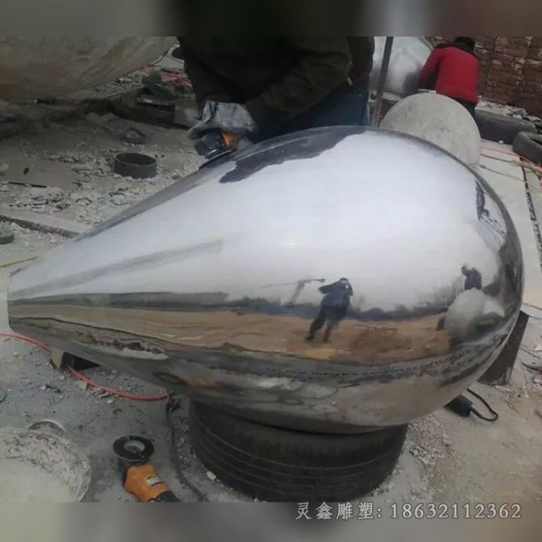 不锈钢抽象水滴庭院雕塑