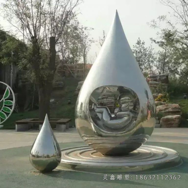 不锈钢抽象水滴景区雕塑