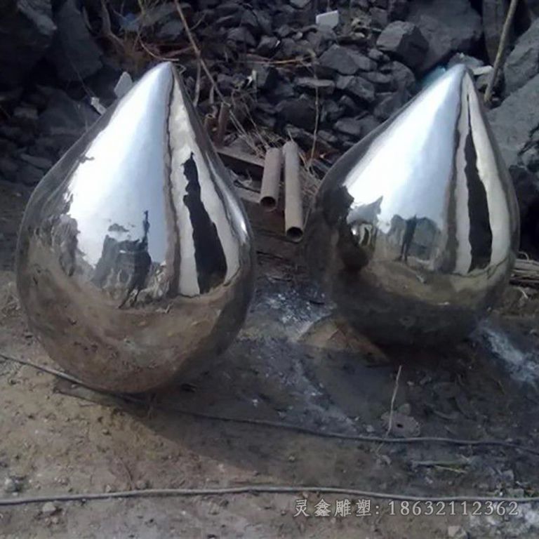 不锈钢抽象水滴商场雕塑