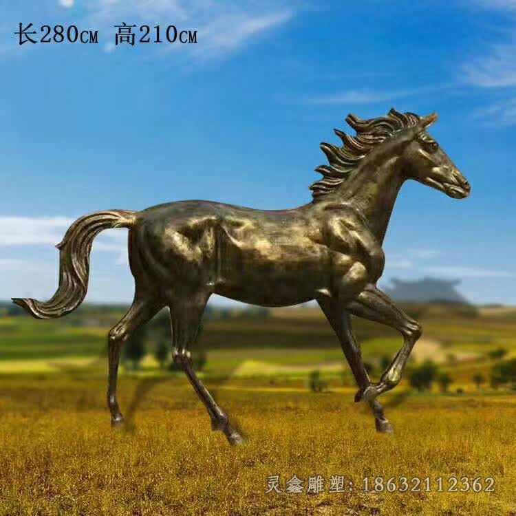 抬腿马小区动物铜雕