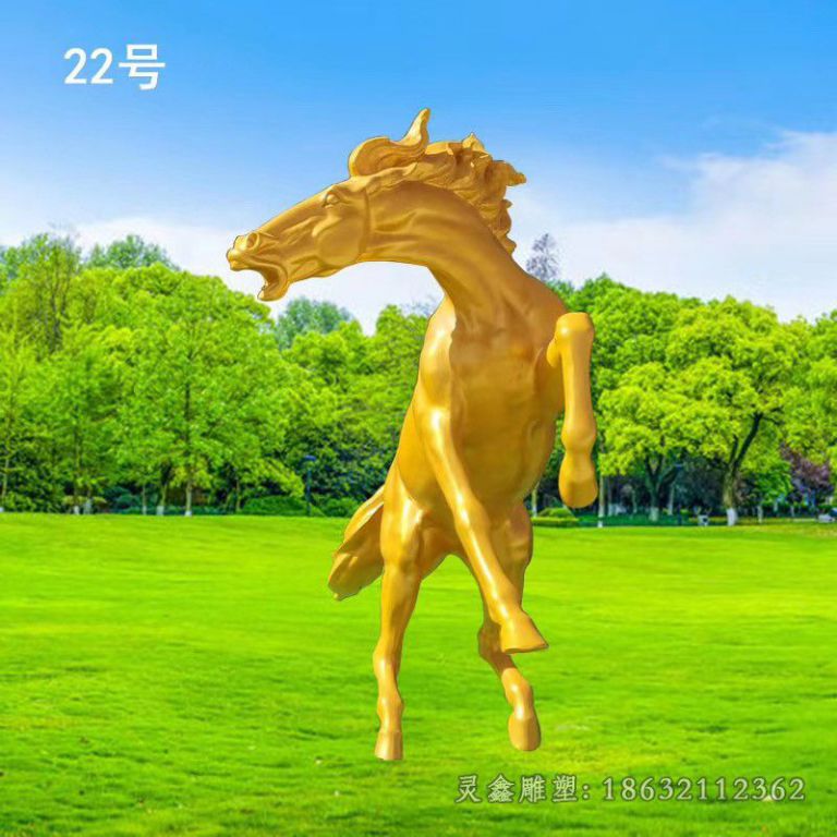 金色马景区景观铜雕