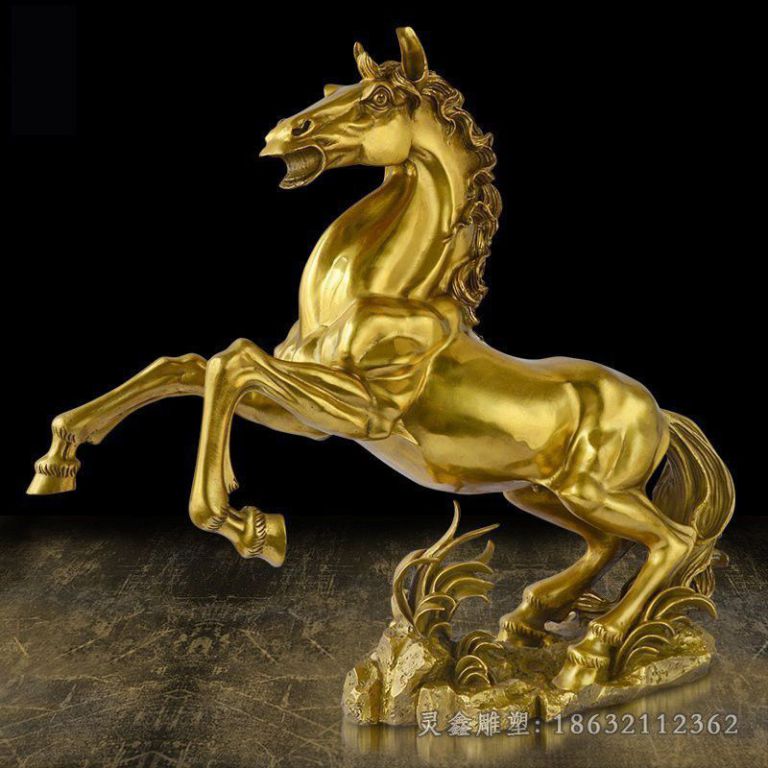 金色马户外动物铜雕