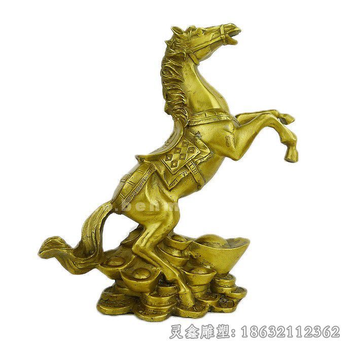 金色马景区动物铜雕