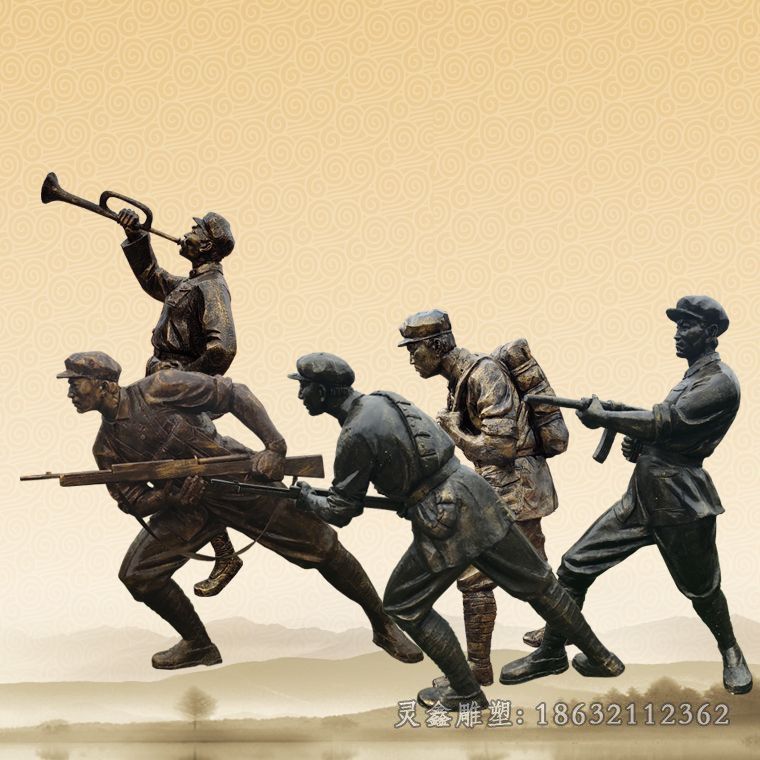 红军小区人物景观铜雕