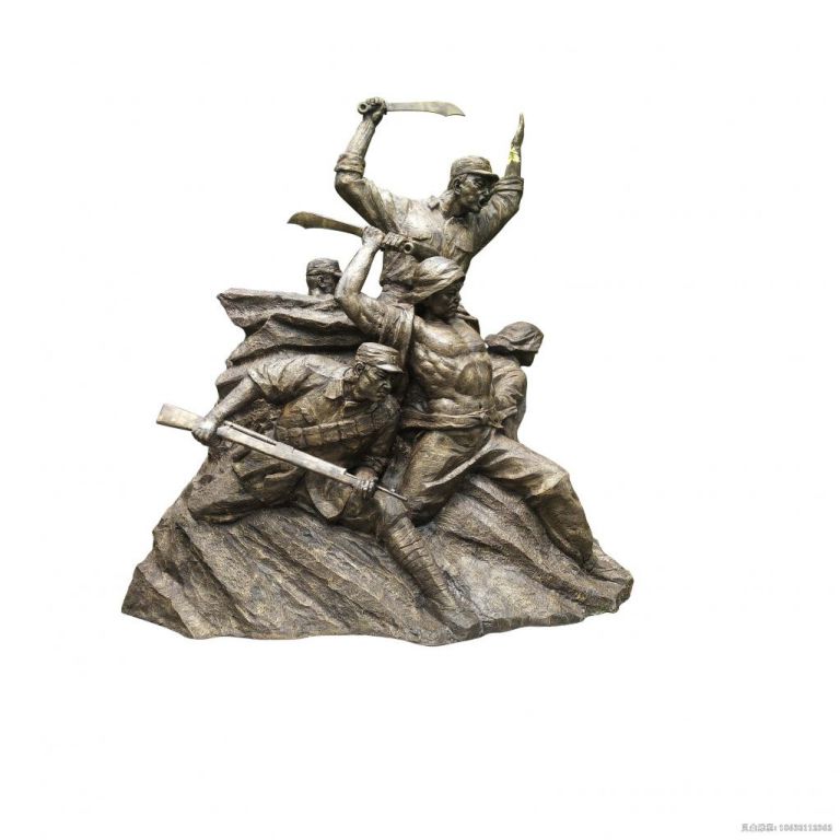 红军景区人物景观铜雕