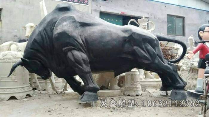 开荒牛园林动物铜雕