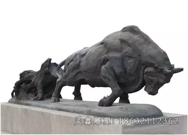 开荒牛别墅动物铜雕