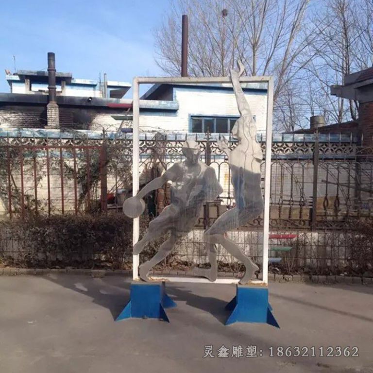 不锈钢打篮球城市雕塑