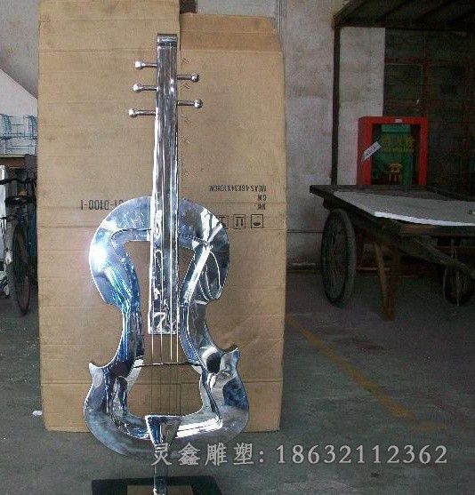 不锈钢大提琴城市雕塑