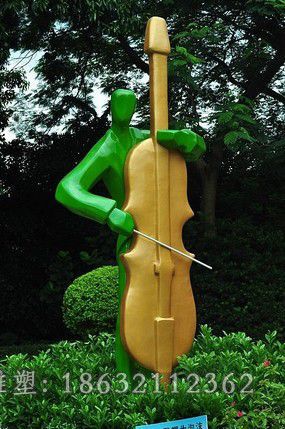 不锈钢大提琴公园雕塑