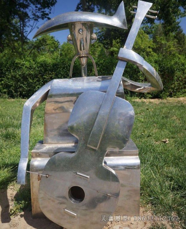 不锈钢大提琴园林雕塑