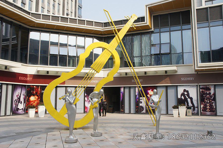 不锈钢大提琴景区雕塑