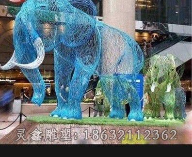 不锈钢镂空大象校园雕塑