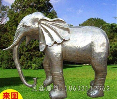 不锈钢镜面大象广场雕塑