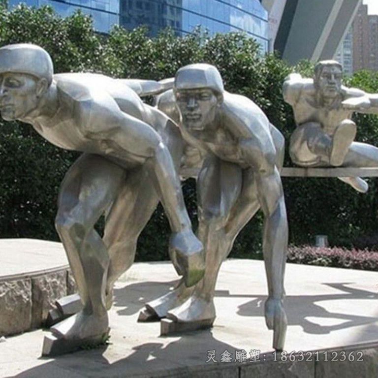 不锈钢滑旱冰人物雕塑