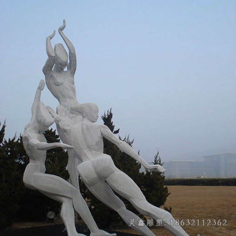 不锈钢抽象人物标志雕塑