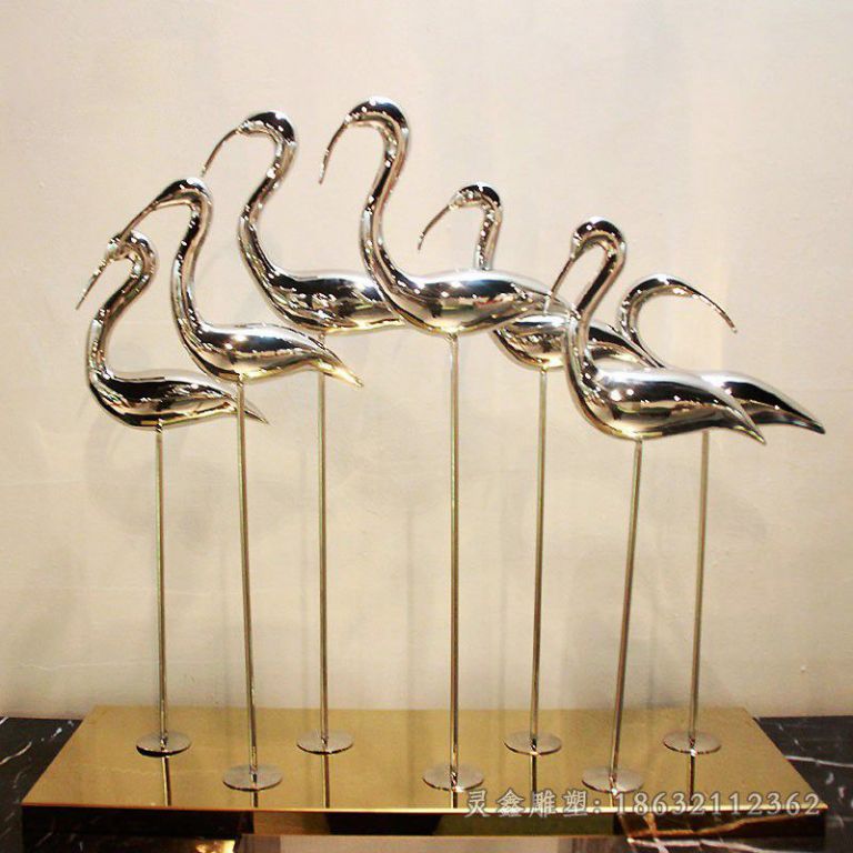 不锈钢群鹤广场雕塑