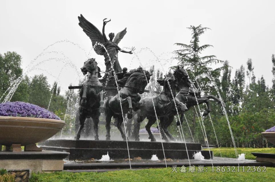 四匹马阿波罗城市铜雕