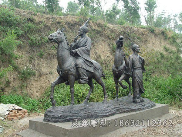 骑马人物户外景观铜雕