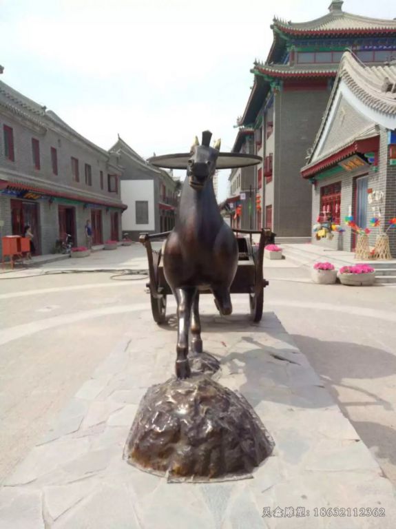 马车园林景观铜雕