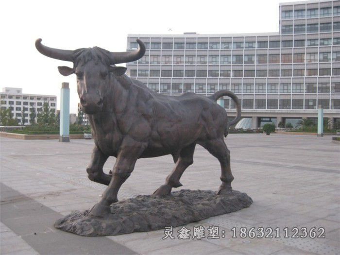 招财牛园林景观铜雕