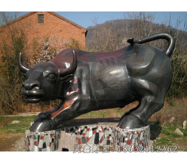 招财牛小区景观铜雕