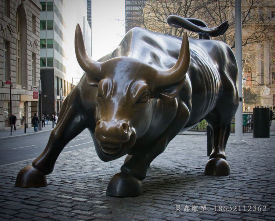 招财牛商场景观铜雕