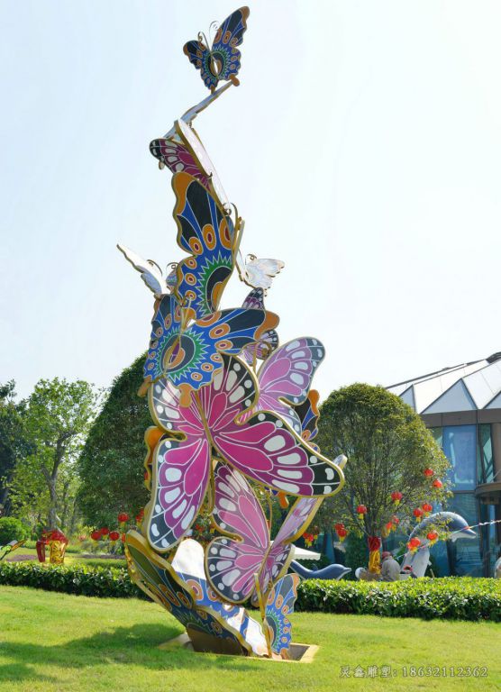 不锈钢蝴蝶动物雕塑