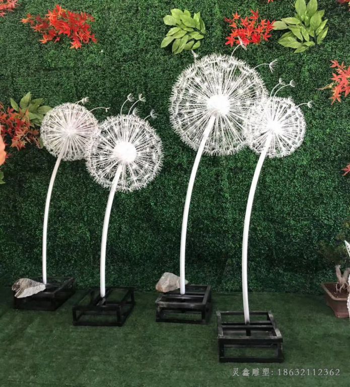不锈钢蒲公英景观雕塑