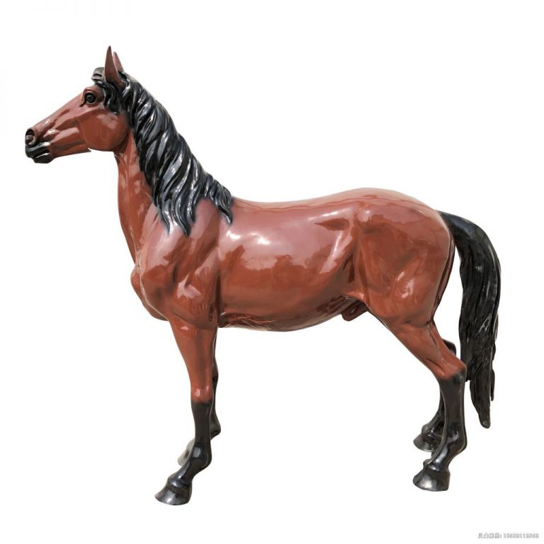 站姿马动物景观铜雕